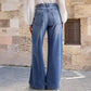 👖Női vintage magas derekú széles szárú farmernadrág