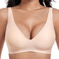 🔥49% kedvezmény! 💕 Jelly Vezeték nélküli melltartó – 9 szín | S–3XL | Varratmentes, Push-Up, Mély V-kivágás | Hétköznapi kényelem