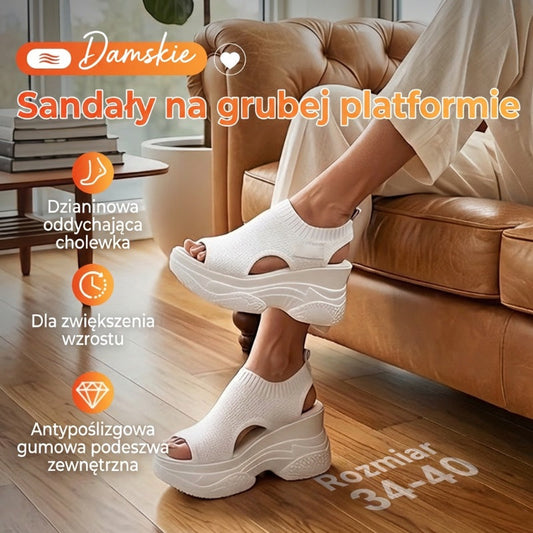 👡 Damskie sandały na koturnie – z odkrytymi palcami i wygodne☀️🌸