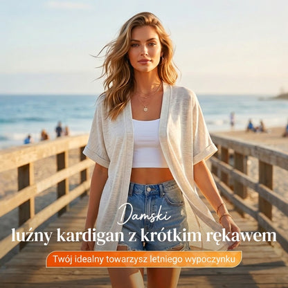 ✨ Stylowy, zwiewny kardigan z krótkim rękawem na rok 2026 – lekki, przewiewny i uniwersalny element garderoby 🌸