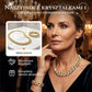 🌿✨ Zestaw naszyjnik + bransoletka – Liść design, błyszczące kamienie, elegancki & uniwersalny | Prezent na urodziny, ślub & codzienne stylizacje 💎🎁