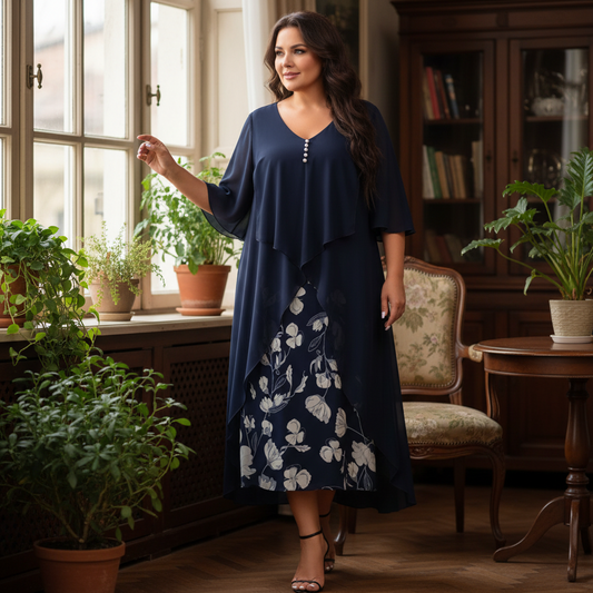 👗Chiffon ruha fél ujjakkal