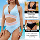 👙Magas derekú haskontrollos színblokkos bikiniszett