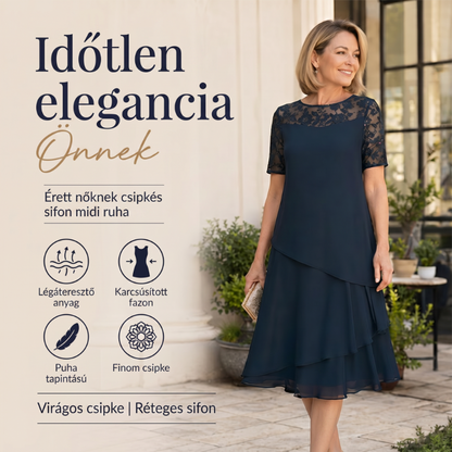 ⏰ UTOLSÓ NAPI PROMÓCIÓ - 40% KEDVEZMÉNY 💖 [S-3XL] 👗✨️ Női Réteges Háló A-vonalú Midi Ruha