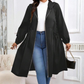 🧥✨ Női Plus Size Cipzáras Kapucnis Hosszú Kabát – Megkötős Derék, A-vonalú Szabás & Karcsúsító Elegáns Viselet