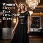 Elegancka damska sukienka z imitacji skóry, dwuczęściowa