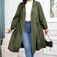 🧥✨ Női Plus Size Cipzáras Kapucnis Hosszú Kabát – Megkötős Derék, A-vonalú Szabás & Karcsúsító Elegáns Viselet