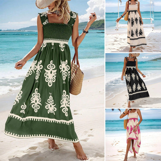 🏖️Letnie sukienki bez rękawów z nadrukiem dla kobiet👗