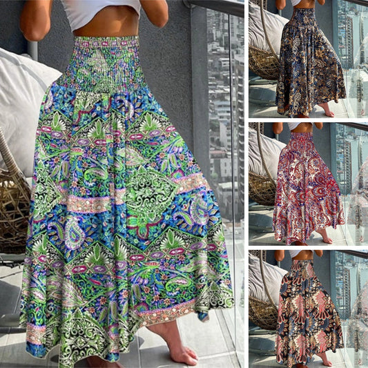 💃Modna damska spódnica z wysokim stanem w kwiaty