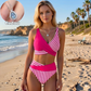 👙 Stroje kąpielowe w stylu color block w rozmiarach od S do 3XL: Eleganckie i modelujące sylwetkę dwuczęściowe stroje kąpielowe 🌊