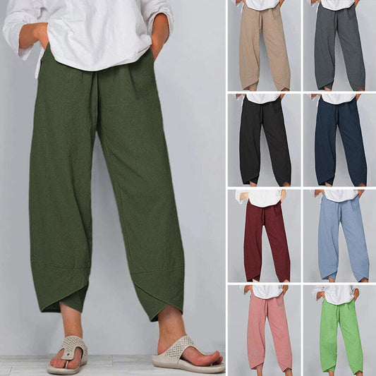 👖Spodnie w stylu vintage z asymetrycznymi kieszeniami i elastycznym paskiem
