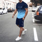 🏖️Nyári hűsítő ajánlat:😎Férfi színátmenetes póló és rövidnadrág szett