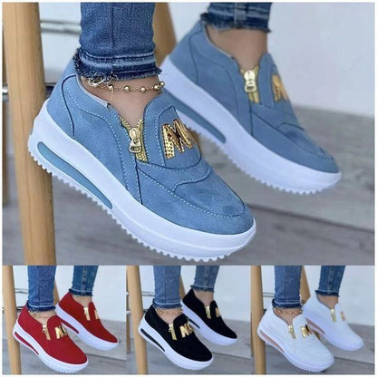 👍Damskie trampki ortopedyczne na platformie wsuwane👞