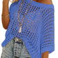 🌿Damska sweterkowa bluzka z krótkim rękawem i odkrytym dekoltem