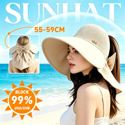 👒 Kapelusz z szerokim rondem chroniący przed słońcem + szalik – kup jeden, drugi gratis! 😎