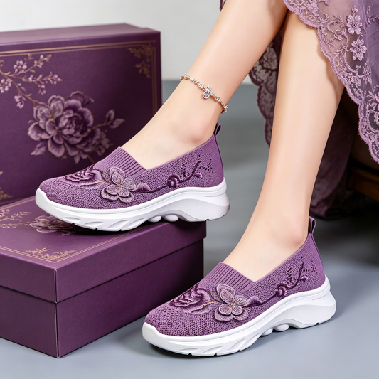🌿✨Damskie, przewiewne buty typu slip-on z dzianiny Flyknit