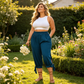 👖Women's Elastic Waist Capri Pants – Breathable, Stretchy, Side Tie Detail 🌿