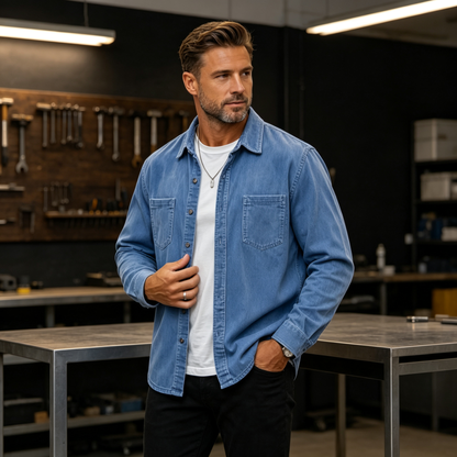 🧥✨ Férfi Casual Kordbársony Ing-Dzseki – Őszi Klasszikus 🍂