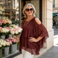 👗✨ Női Fodros Vállkivágásos Felső – Nőies Szabadság, Könnyed Stílus