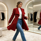 🧥✨ Női Elegáns Karcsúsított Hajtókás Kabát – Stílusos & Nőies Megjelenés