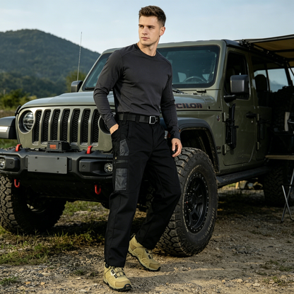 👖  Męskie spodnie cargo typu tactical – z wieloma kieszeniami, z wytrzymałego materiału i o elastycznym kroju ⚡