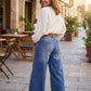 👖Női vintage magas derekú széles szárú farmernadrág