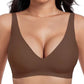 🔥49% kedvezmény! 💕 Jelly Vezeték nélküli melltartó – 9 szín | S–3XL | Varratmentes, Push-Up, Mély V-kivágás | Hétköznapi kényelem