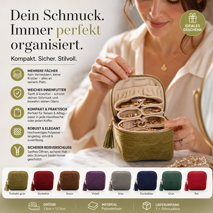 Mini-Schmucktasche mit Reißverschluss – kompakt, elegant & perfekt für Reisen