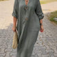 【M-4XL】👗Bawełniana i lniana sukienka z dekoltem V