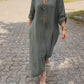 【M-4XL】👗Bawełniana i lniana sukienka z dekoltem V
