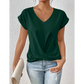 👚Elegancka koszulka z krótkim rękawem i dekoltem w serek, z efektem skrętu