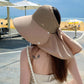 👒Nagy karimájú, üreges napvédő kalap levehető nyaksállal🌞