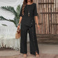 Women's Irregular Hem Top & Wide Leg Pants Two-Piece Set