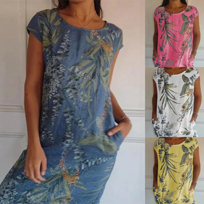 【M-3XL】🌸Casualowa sukienka z nadrukiem i kieszeniami