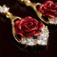 Eleganckie kolczyki z czerwonymi różami