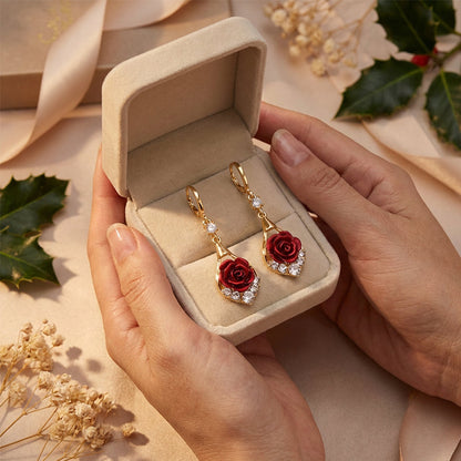 Eleganckie kolczyki z czerwonymi różami