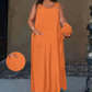 👗Casualowa sukienka maxi bez rękawów dla kobiet, z kieszeniami