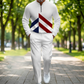 👕 Męski zestaw dresowy z półsuwakiem w stylu color block
