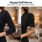 👗 Elegáns Puffos Ujjú Ruha – V-nyak, Magas Derék, Homokóra Sziluett ✨
