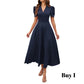 👗 Elegáns Puffos Ujjú Ruha – V-nyak, Magas Derék, Homokóra Sziluett ✨