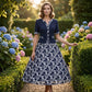 👗Elegancka sukienka o kroju litery A w kwiatowy wzór