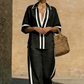 Dames casual 2-delige set met kleurblokken