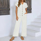 Summer Casual Button Front Jumpsuit for Women