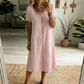 Swobodna sukienka damska z bawełny i lnu