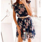 Women's Floral Ruffle Sleeve Chiffon Dress