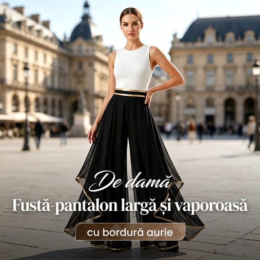 🎉Świąteczne promocje❤️Eleganckie spodnie z szerokim pasem i luźnym krojem, z złotymi zdobieniami