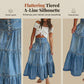 👗 Farmer maxi szoknya – Magas derekú, többszintes, A-vonalú, elölt gombos ✨