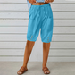 👖Damskie spodnie capri z sznurkiem w pasie