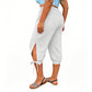 👖Women's Elastic Waist Capri Pants – Breathable, Stretchy, Side Tie Detail 🌿
