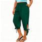 👖Women's Elastic Waist Capri Pants – Breathable, Stretchy, Side Tie Detail 🌿